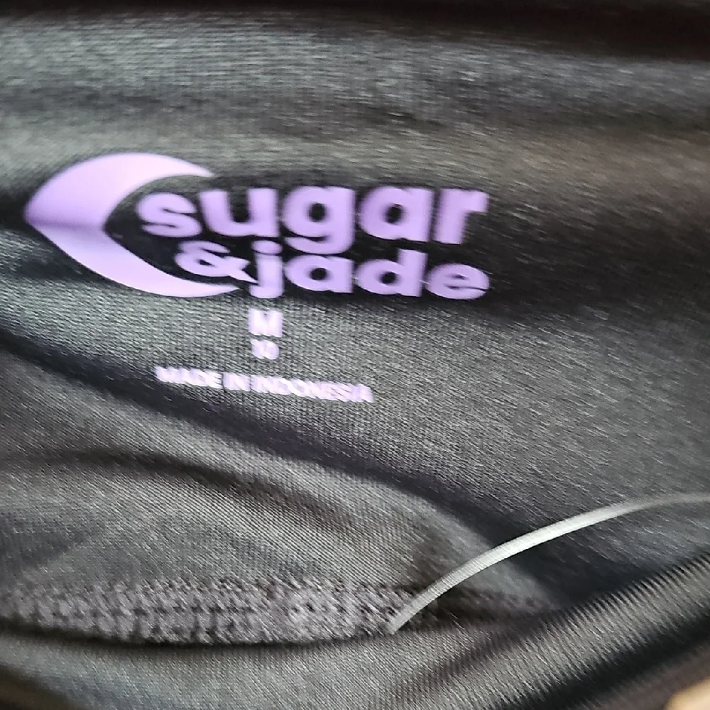 Sugar & Jade NWT Black Active Leggings with Rainbow Stripes Size 10